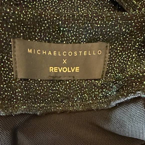 Michael Costello Jacoub Glittering One-Shoulder Dress